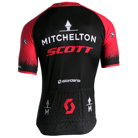 2018 Maillot Scott Tirantes Mangas Cortas Negro Rojo